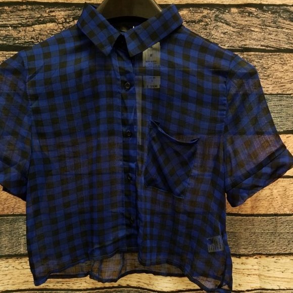 LF Millau Blue Buffalo Plaid Crop - Picture 4 of 4